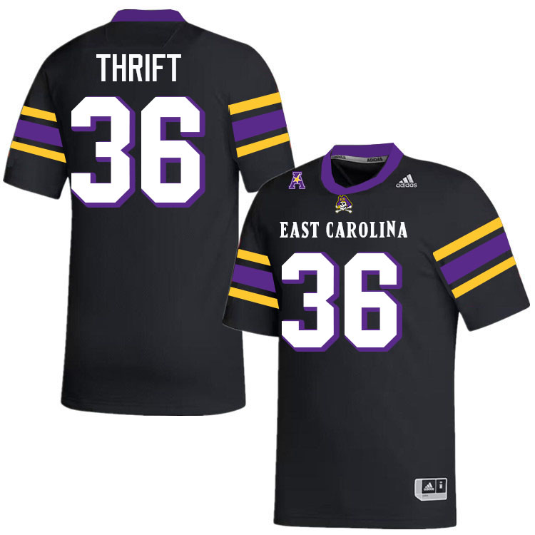East Carolina Pirates #36 Roger Thrift College Football Jerseys,Uniforms-Alternate Black
